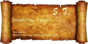 Sovány Tibor névjegykártya