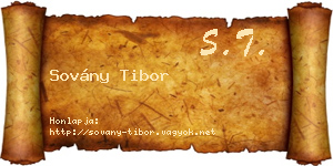 Sovány Tibor névjegykártya