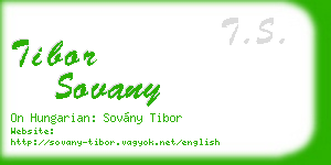 tibor sovany business card